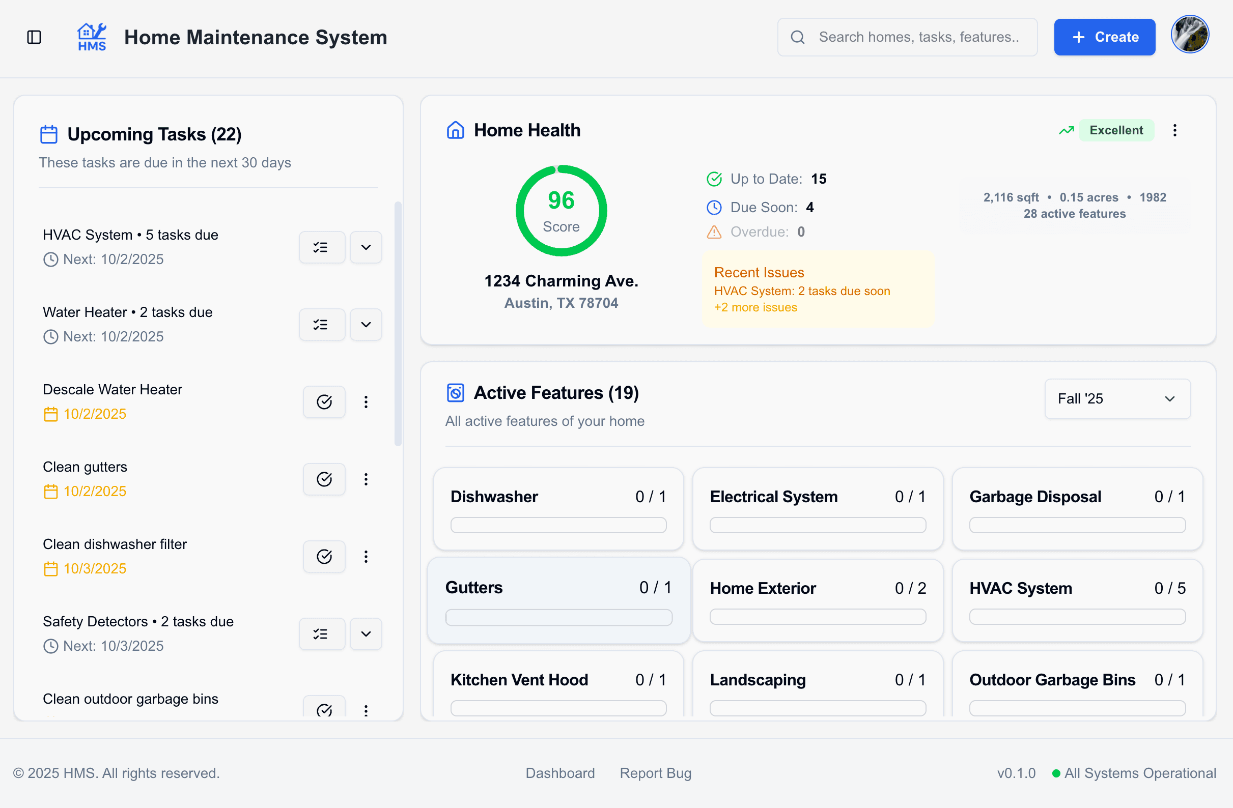 HMS Dashboard - Light Mode